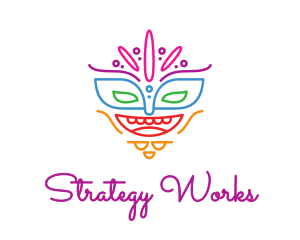 Colorful Mask Outline logo design