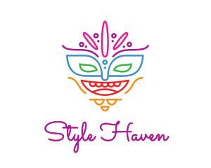 Colorful Mask Outline logo design