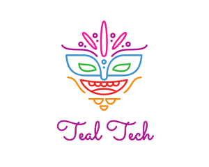 Colorful Mask Outline logo design