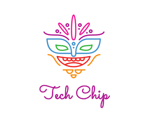 Colorful Mask Outline logo design