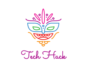 Colorful Mask Outline logo design