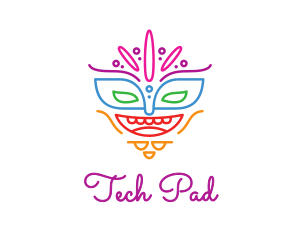 Colorful Mask Outline logo design