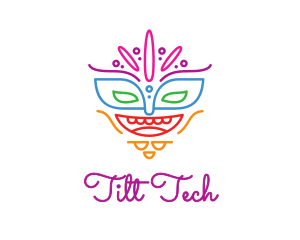 Colorful Mask Outline logo design