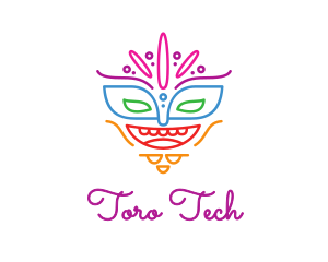 Colorful Mask Outline logo design