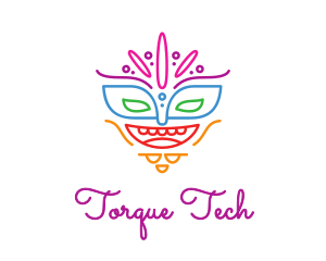 Colorful Mask Outline logo design