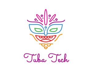 Colorful Mask Outline logo design