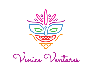 Venice - Colorful Mask Outline logo design