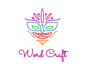 Colorful Mask Outline logo design