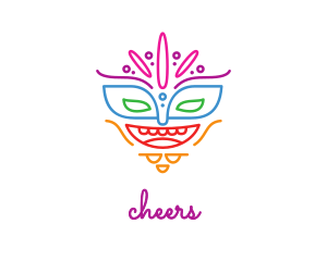 Latino - Colorful Mask Outline logo design