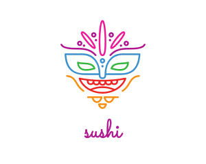 Colorful Mask Outline logo design