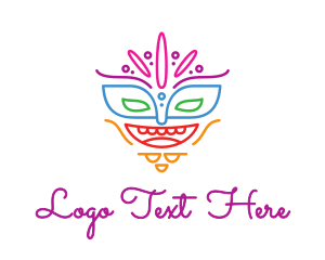 Pride - Colorful Mask Outline logo design