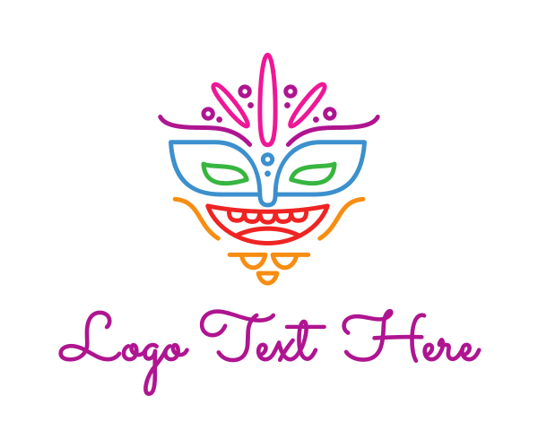 Lgbtiq - Colorful Mask Outline logo design