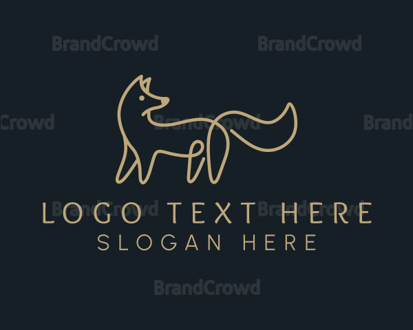 Gold Fox Animal Logo