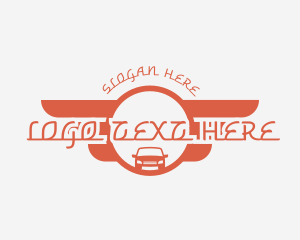 Transportation - Retro Car Wings logo design