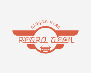 Retro Car Wings logo design