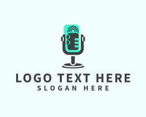 Podcasting - Podcast Media Mic logo design