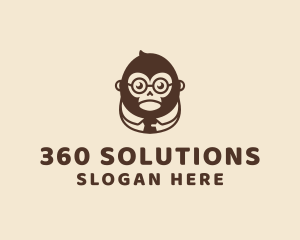 Monkey Boss Businessman logo design