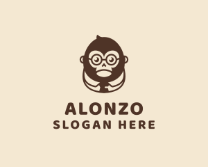 Monkey Boss Businessman logo design