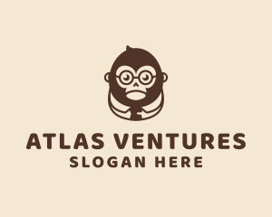 Monkey Boss Businessman logo design