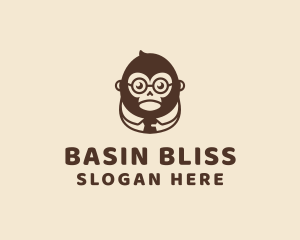 Monkey Boss Businessman logo design