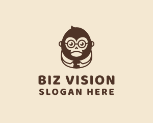 Monkey Boss Businessman logo design