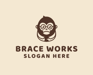 Monkey Boss Businessman logo design