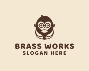 Monkey Boss Businessman logo design