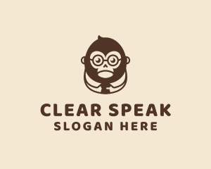 Monkey Boss Businessman logo design