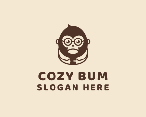 Monkey Boss Businessman logo design