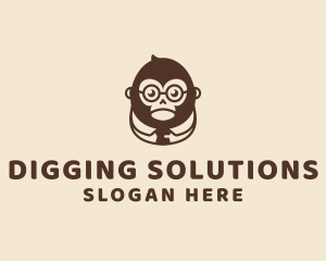 Monkey Boss Businessman logo design