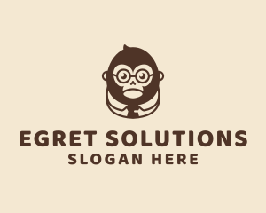 Monkey Boss Businessman logo design