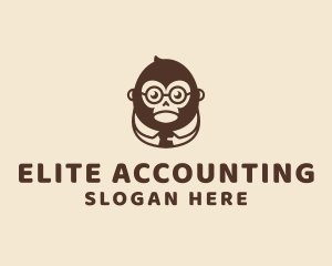 Monkey Boss Businessman logo design