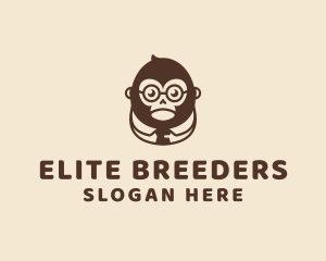 Monkey Boss Businessman logo design