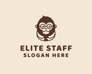 Monkey Boss Businessman logo design