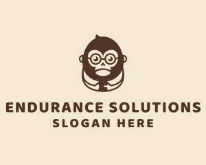 Monkey Boss Businessman logo design