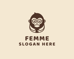 Monkey Boss Businessman logo design