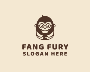 Monkey Boss Businessman logo design