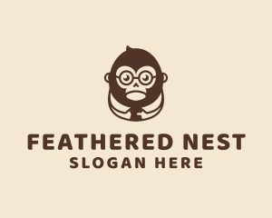 Monkey Boss Businessman logo design