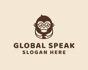 Monkey Boss Businessman logo design