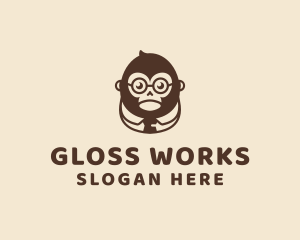 Monkey Boss Businessman logo design