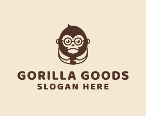 Monkey Boss Businessman logo design