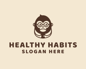 Monkey Boss Businessman logo design