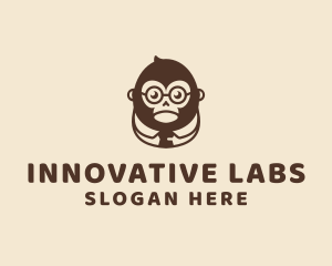 Scientist - Monkey Boss Businessman logo design