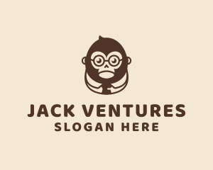 Monkey Boss Businessman logo design