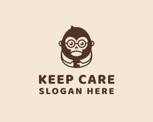 Monkey Boss Businessman logo design