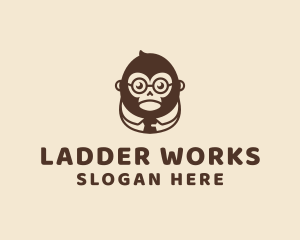 Monkey Boss Businessman logo design