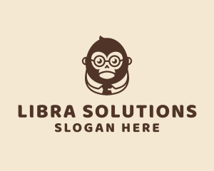 Monkey Boss Businessman logo design