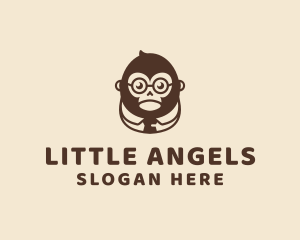 Monkey Boss Businessman logo design