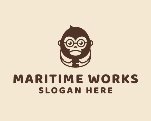 Monkey Boss Businessman logo design