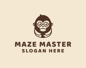 Monkey Boss Businessman logo design